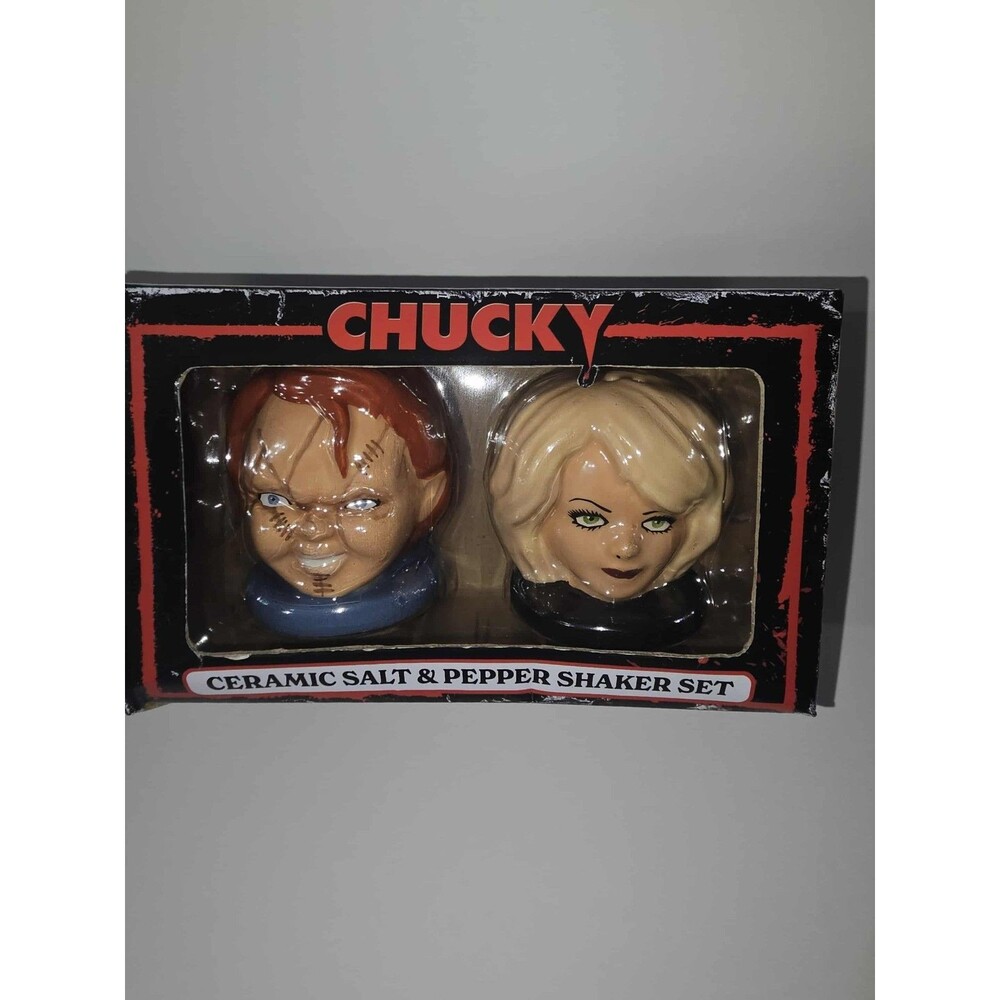 Chucky Tiffany Ceramic Salt & Pepper Shaker Set Horror Silver Buffalo NEW